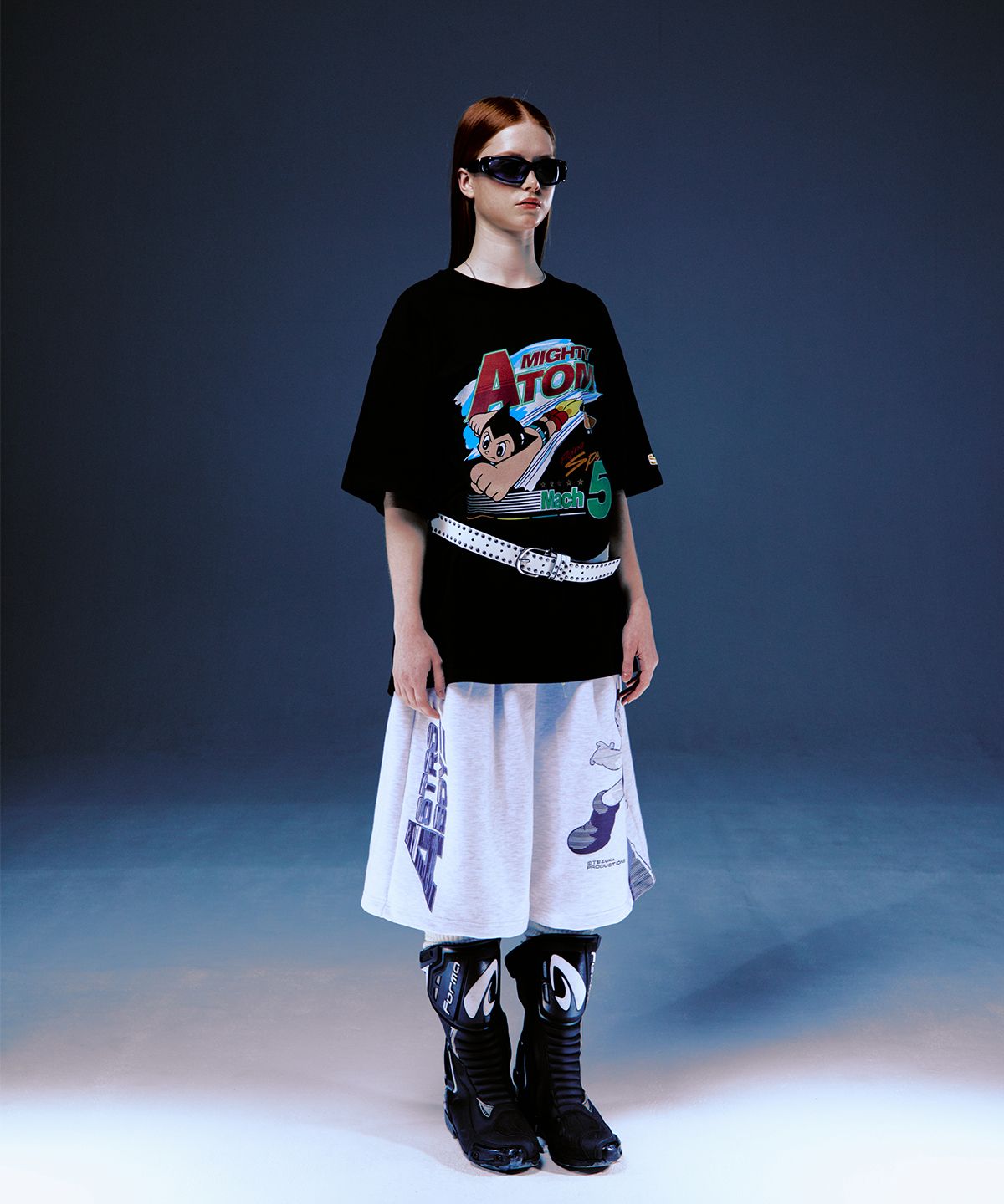★MAINBOOTH★Mach 5 Oversized T-shirt(WHITE)★正規品/送料込 MUSINSA | MAINBOOTH [Atom] Mach 5 Oversized T-Shirt (White)