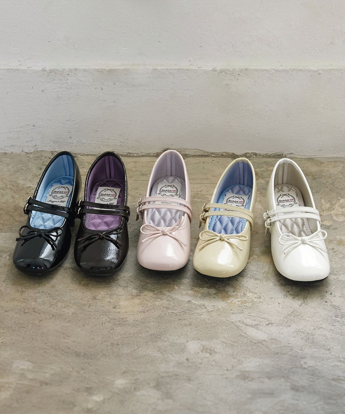 락피쉬웨더웨어(ROCKFISH WEATHERWEAR) SQUARE TOE TWO STRAP MARYJANES(ENAMEL) - 5 colors