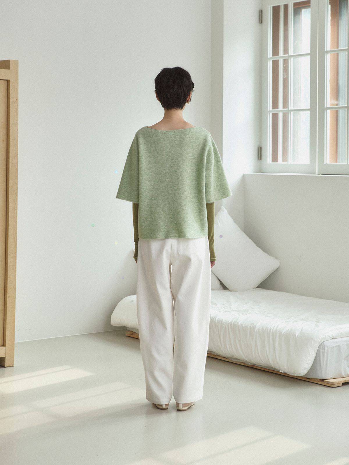 리플레인(REPLAIN) ITALIAN ALPACA KNIT TOP_GREEN