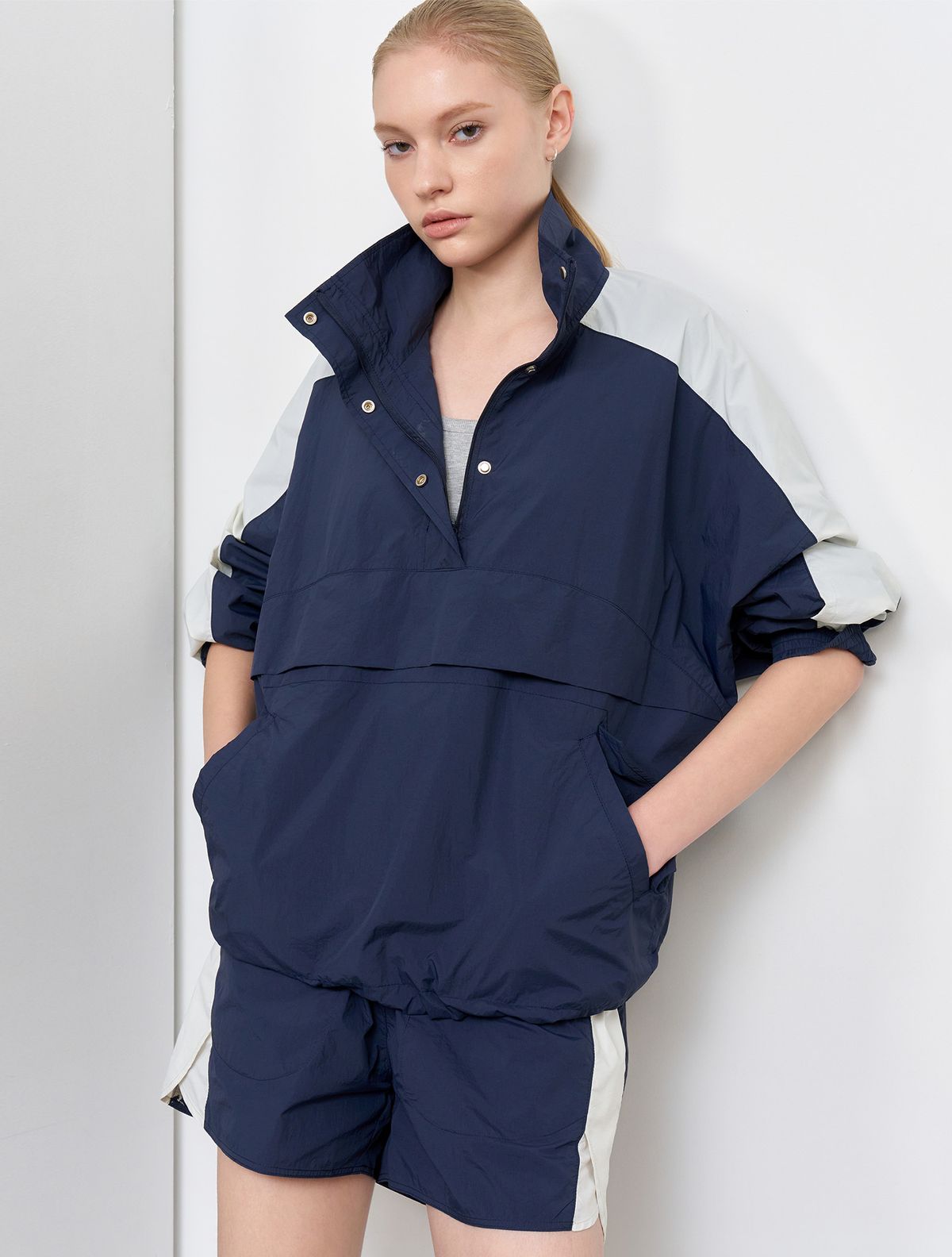 제너럴아이디어(GENERALIDEA) 컴포트핏 나일론 아노락 세트 [NAVY] / WBE1L55540SET