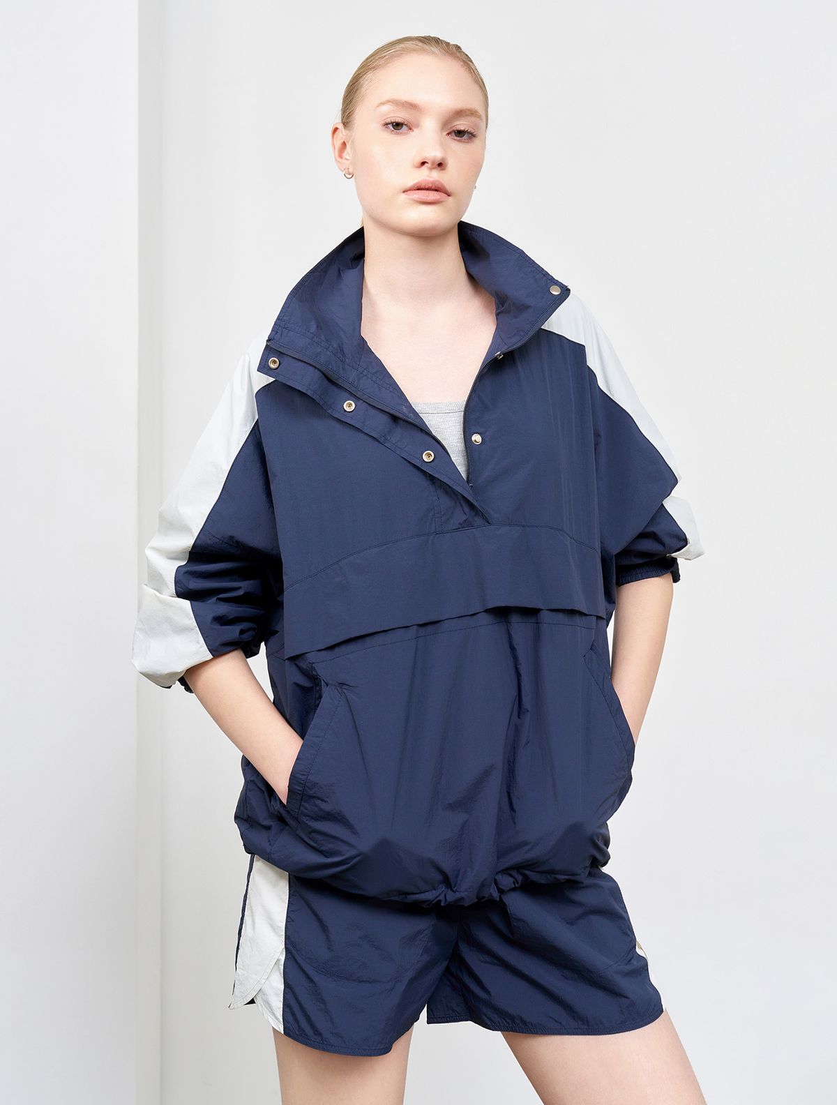 제너럴아이디어(GENERALIDEA) 컴포트핏 나일론 아노락 세트 [NAVY] / WBE1L55540SET