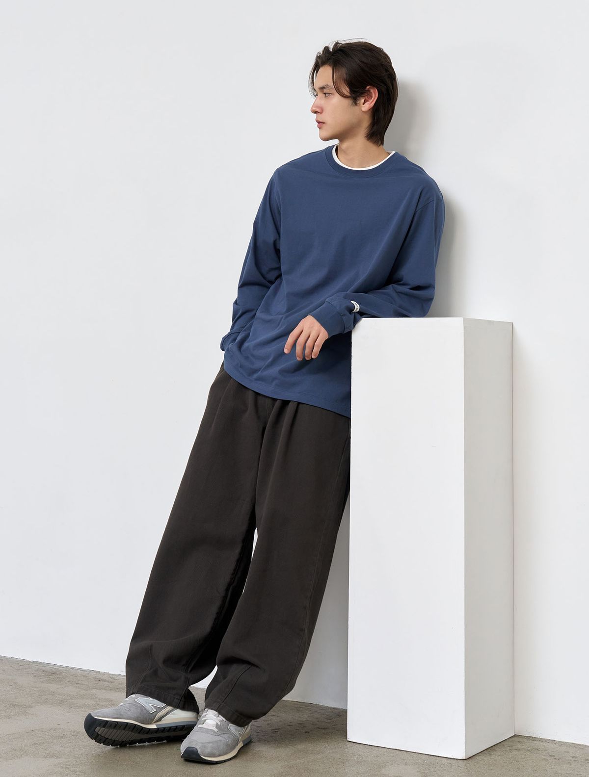 제너럴아이디어(GENERALIDEA) UNISEX 쿨링 롱 슬리브 티 [DUST BLUE] / SBE1U01004