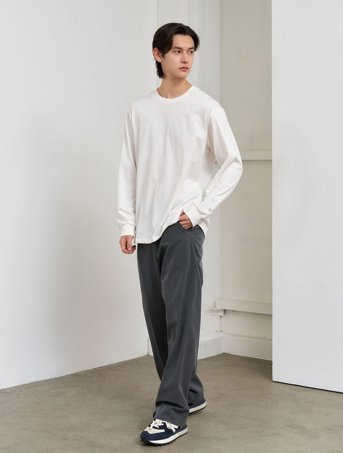 제너럴아이디어(GENERALIDEA) UNISEX 쿨링 롱 슬리브 티 [WHITE] / SBE1U01004