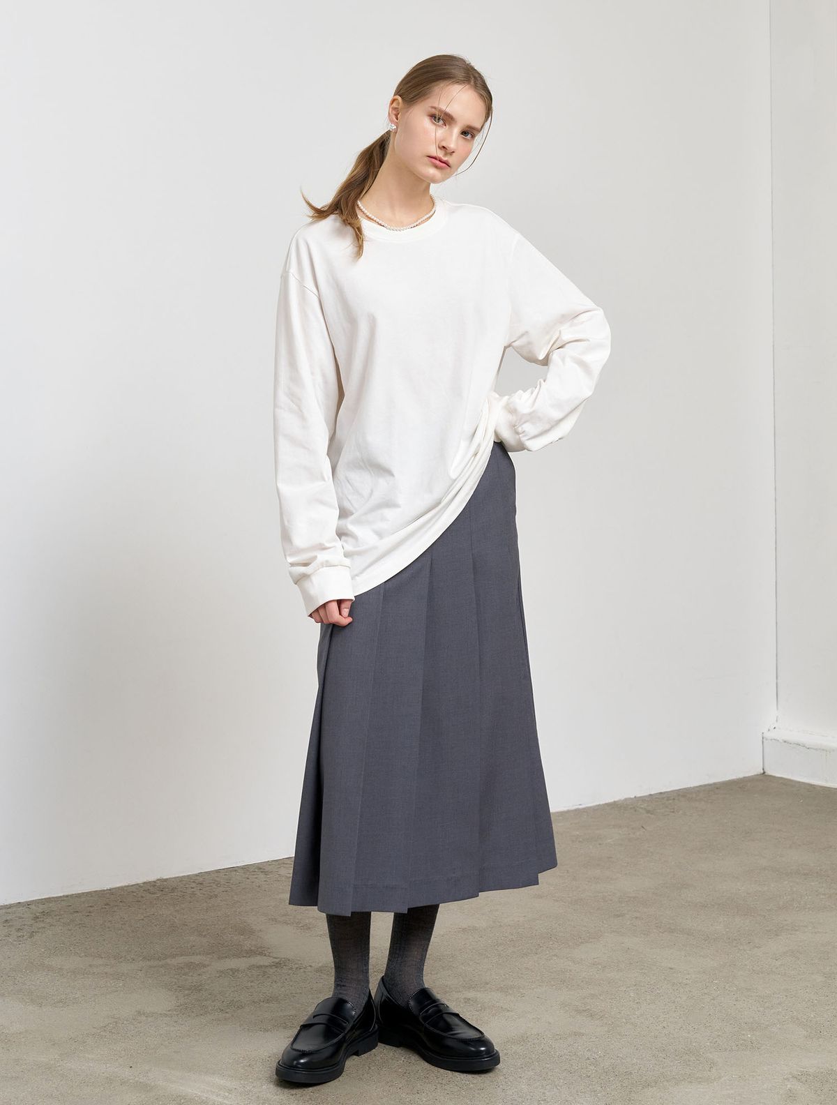 제너럴아이디어(GENERALIDEA) UNISEX 쿨링 롱 슬리브 티 [WHITE] / SBE1U01004