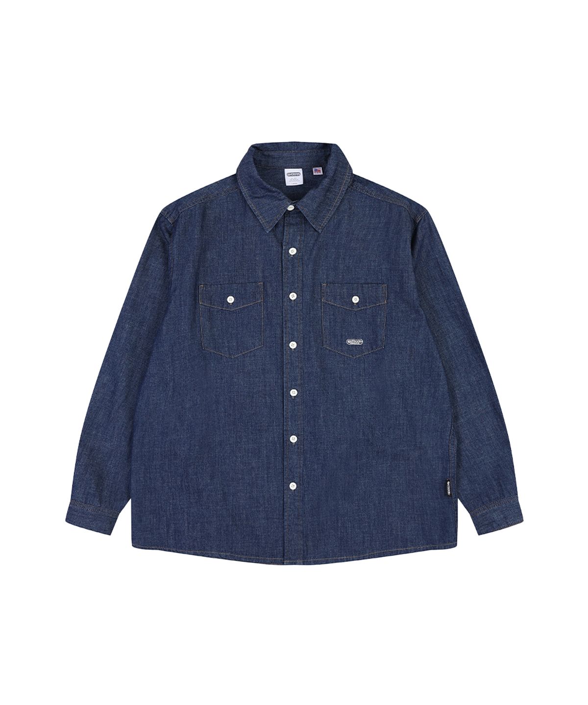 아웃도어 프로덕츠(OUTDOOR PRODUCTS) STANDARD POCKET DENIM SHIRTS (DEEP BLUE)