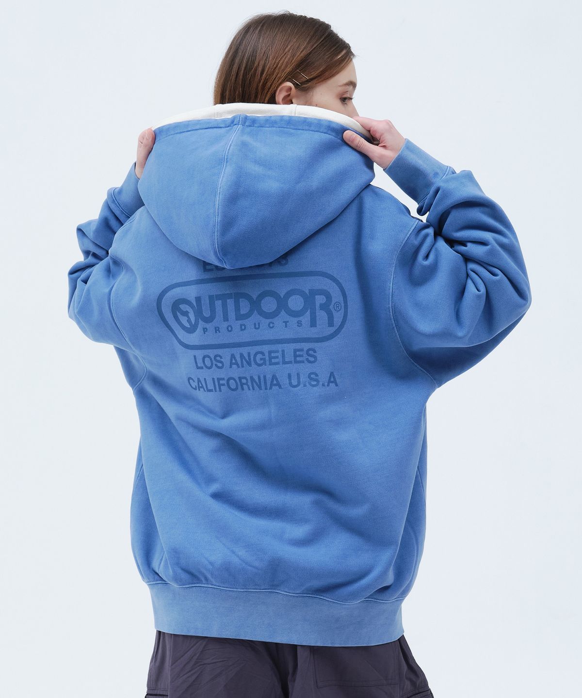 아웃도어 프로덕츠(OUTDOOR PRODUCTS) PIGMENT DYE HOOD ZIP-UP (BLUE)