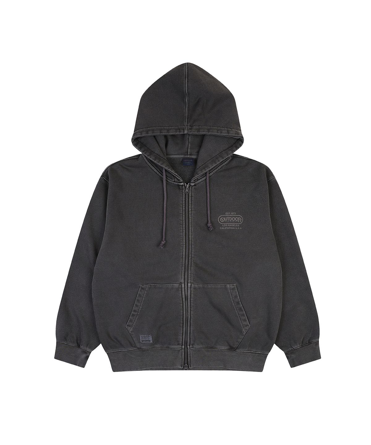 아웃도어 프로덕츠(OUTDOOR PRODUCTS) PIGMENT DYE HOOD ZIP-UP (CHARCOAL)