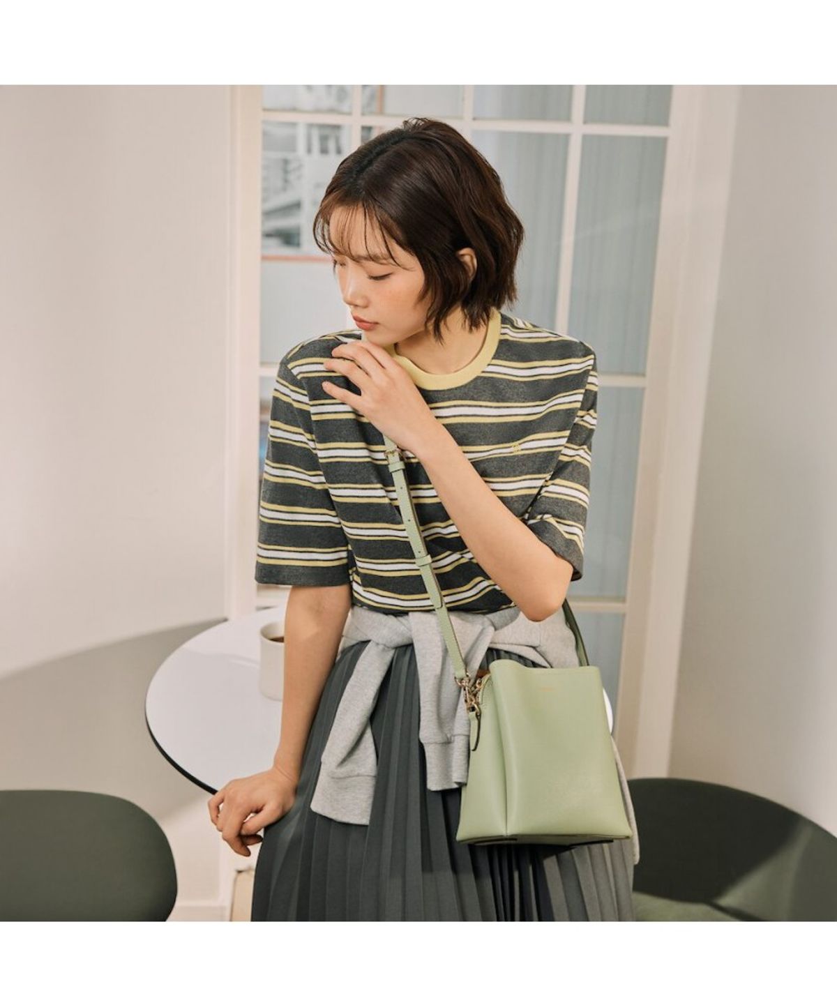 빈폴 액세서리(BEANPOLE ACCESSORY) 애니 버킷백 - 라이트 그린