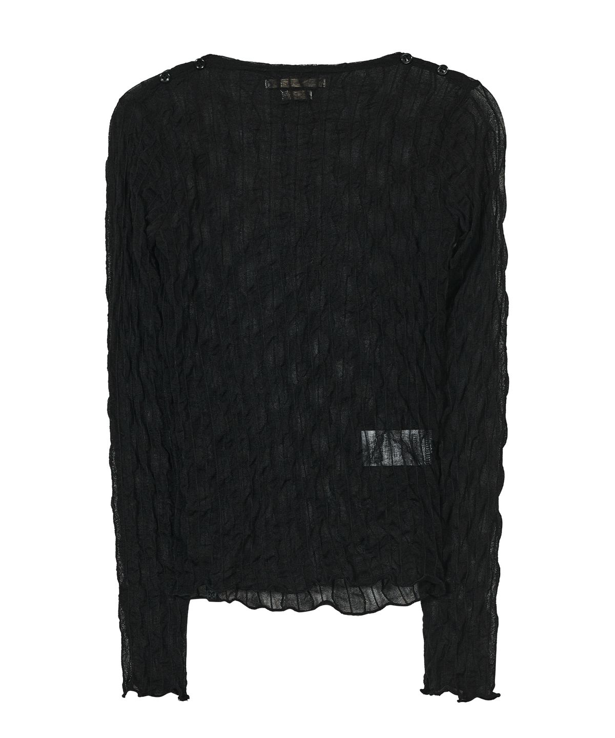 타입서비스(TYPESERVICE) Side Shirring Button Top [Black]