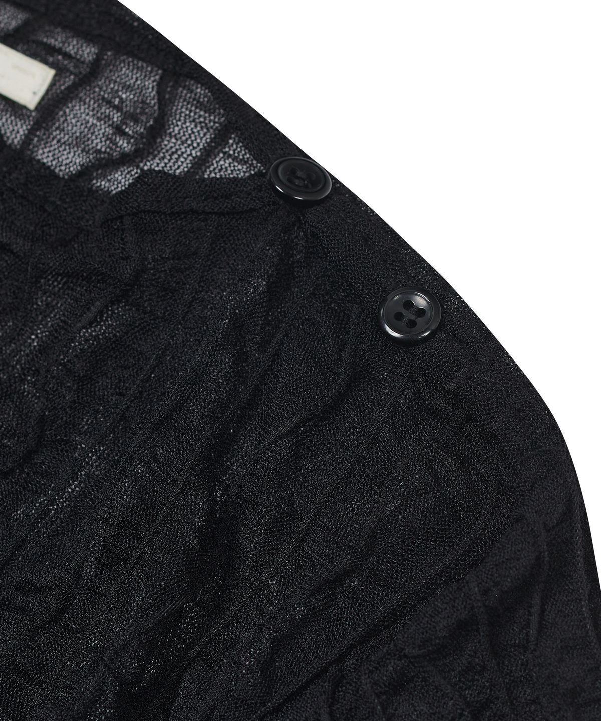 타입서비스(TYPESERVICE) Side Shirring Button Top [Black]