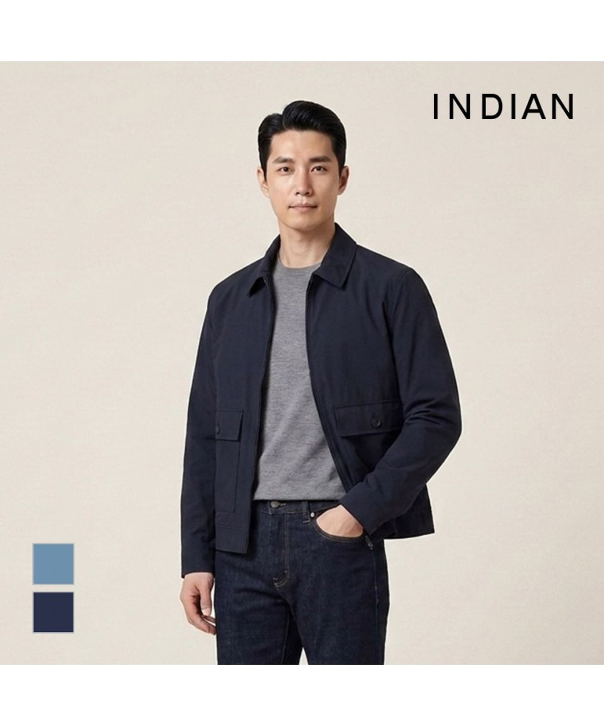 인디안(INDIAN) 헤링턴 평에리 점퍼_MIECL4S1211