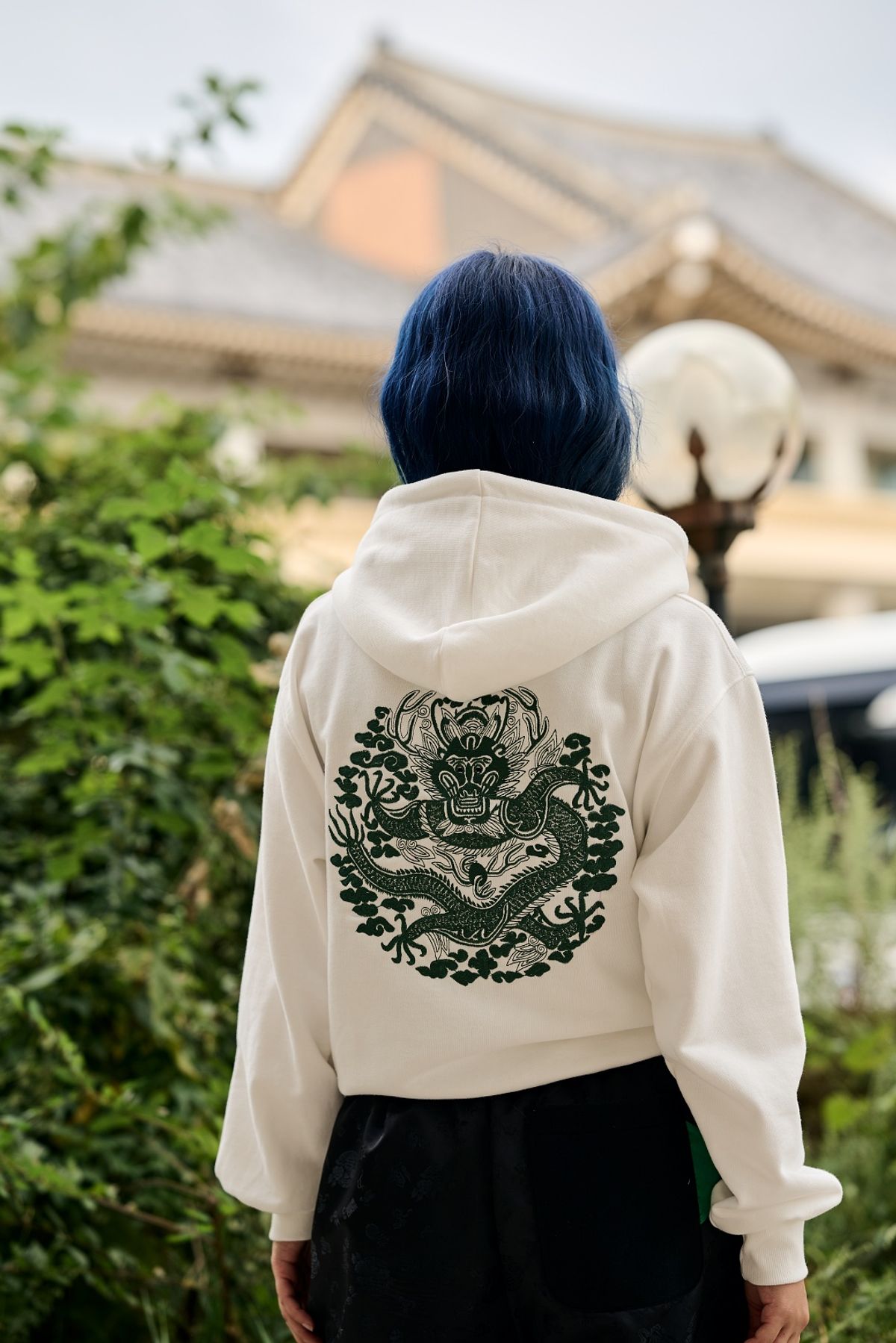 칠 하나 투 구육(71TO96) Traditional embroidery Hoodie (white)