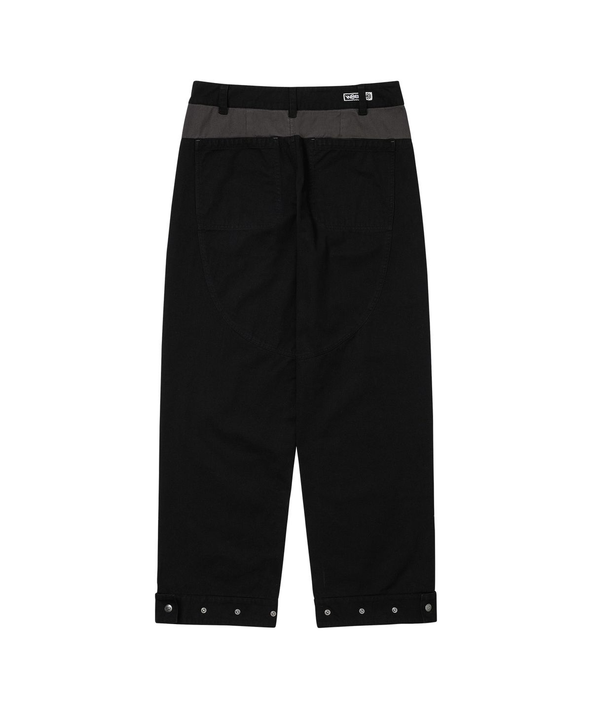 웰빙익스프레스(WELLBEING EXPRESS) Color Blocked Wide Cotton Pants Black