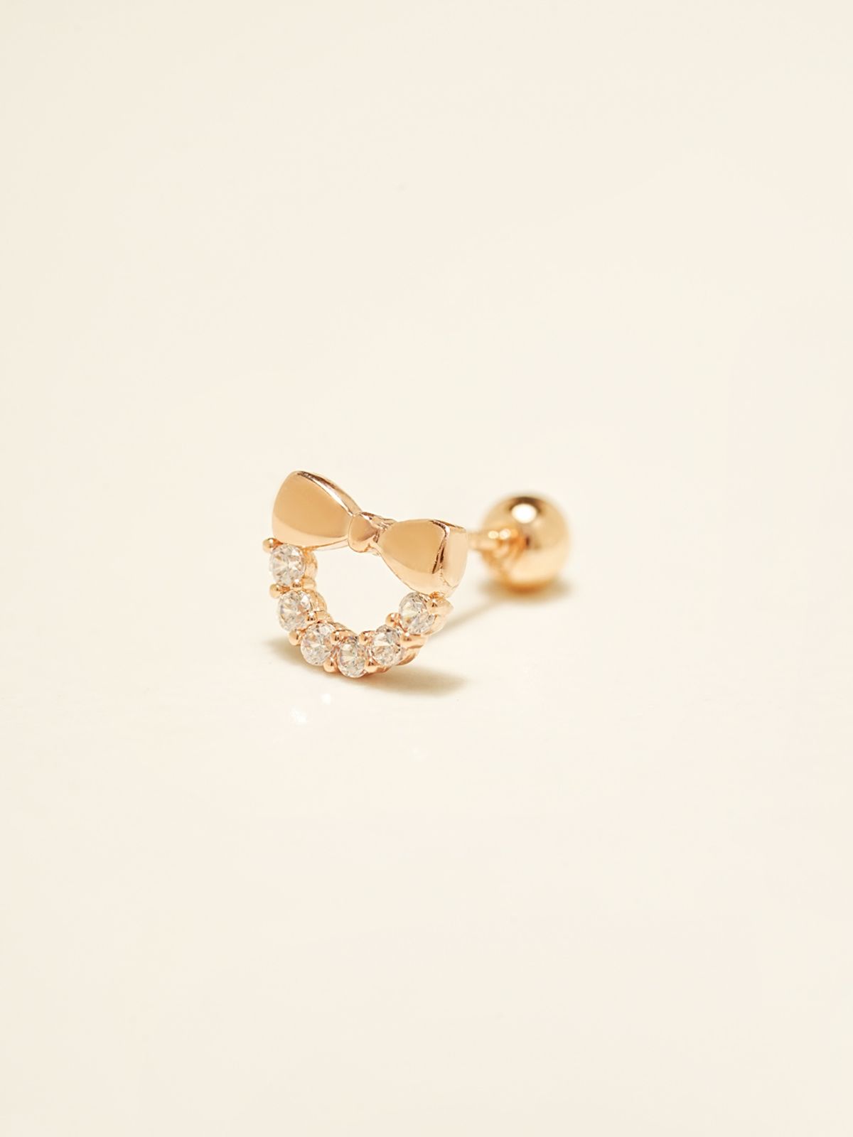 미니멀피어싱(MINIMALPIERCING) 14K 리본 하프 스피어 피어싱 귀걸이