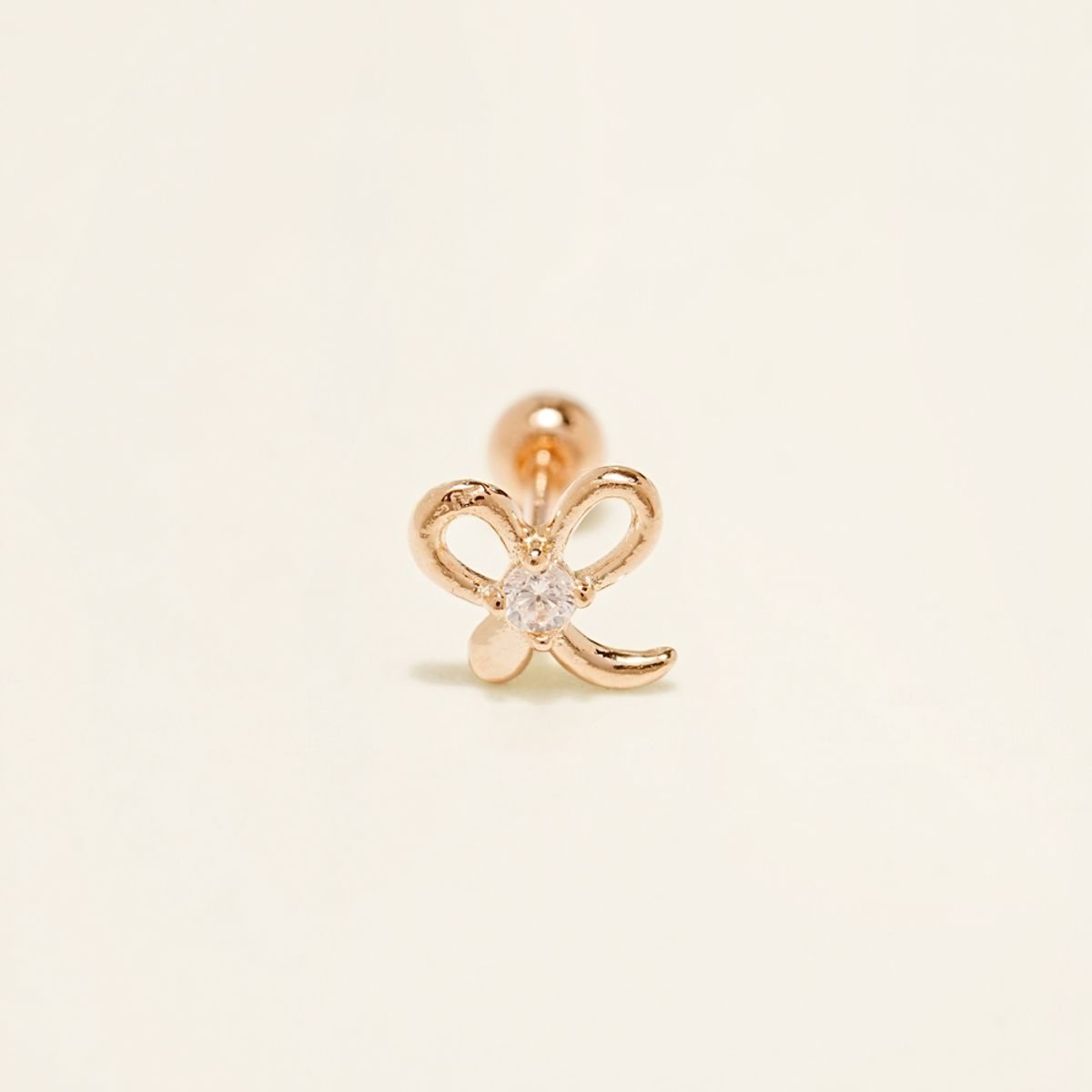 미니멀피어싱(MINIMALPIERCING) 14K 새싹 리본 피어싱 귀걸이