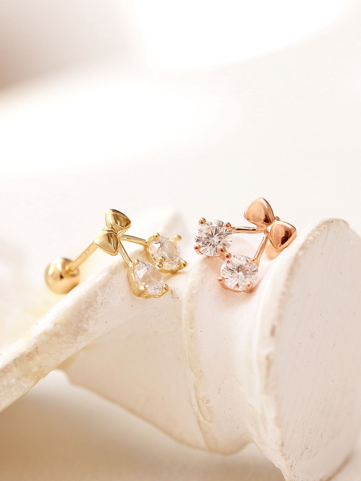 미니멀피어싱(MINIMALPIERCING) 14K 리본 앵두 피어싱 귀걸이
