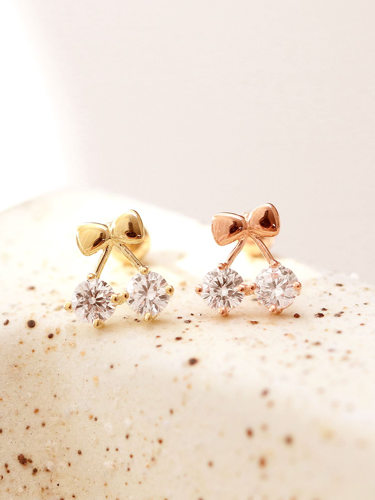 미니멀피어싱(MINIMALPIERCING) 14K 리본 앵두 피어싱 귀걸이