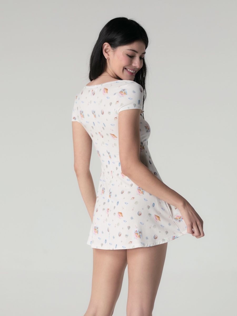 ★2025SS新作★glowny★ROSY SCOOP MINI DRESS MUSINSA公式 | GLOWNY ROSY SCOOP MINI DRESS (IVORY SHELL)