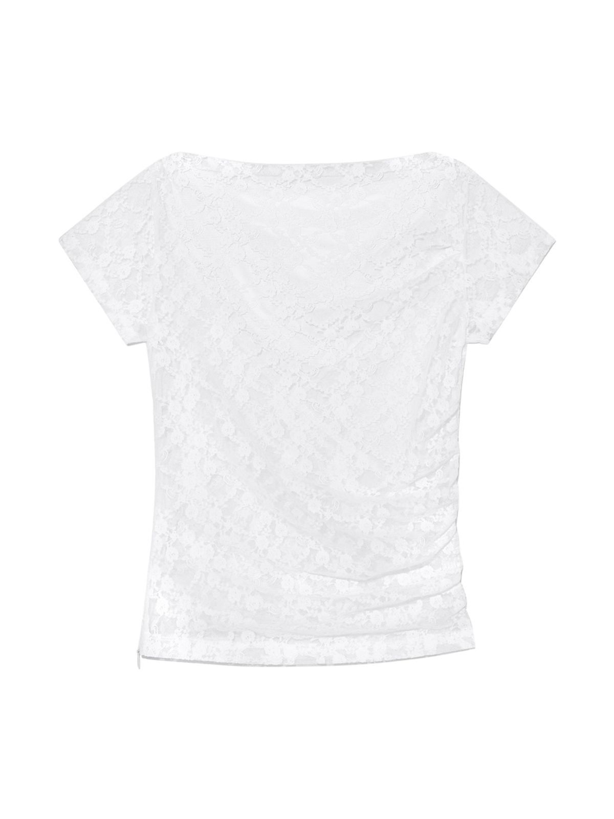 글로니(GLOWNY) LUSH SWIRL LACE TEE (WHITE)