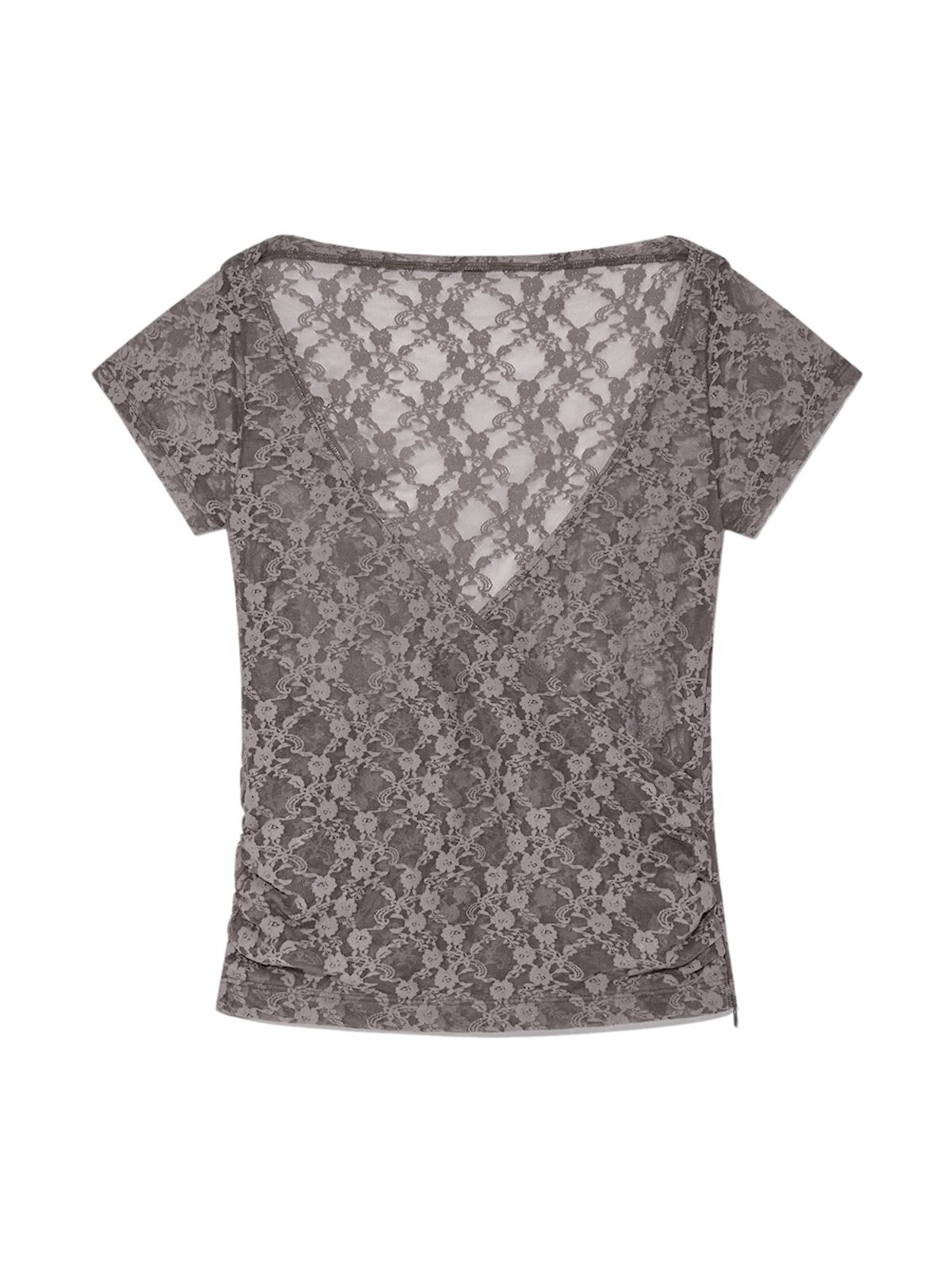 글로니(GLOWNY) LUSH SWIRL LACE TEE (CHARCOAL)