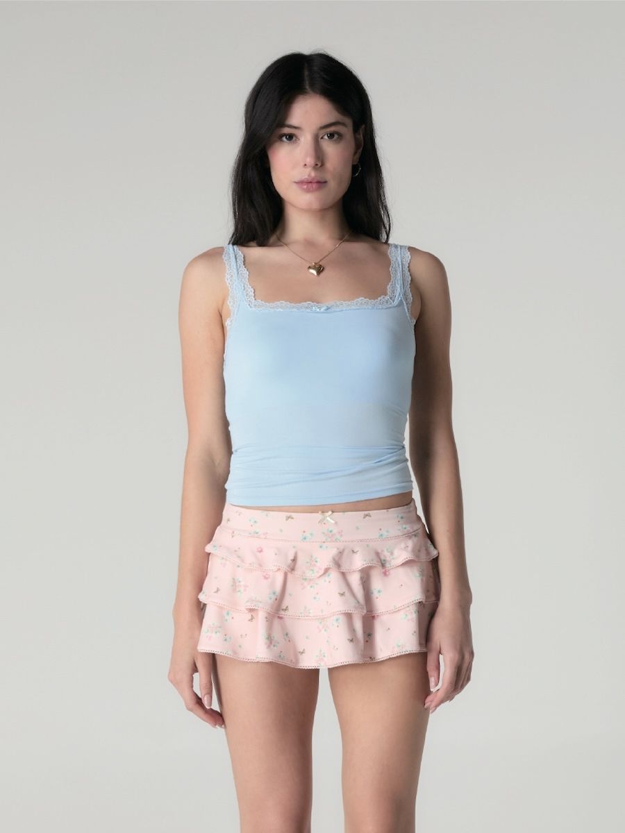 ★Glowny★RUBY LACE CAMI (BLACK, BLUE, PINK BOUQUET)★大人気 MUSINSA | GLOWNY RUBY LACE CAMI (BABY BLUE)