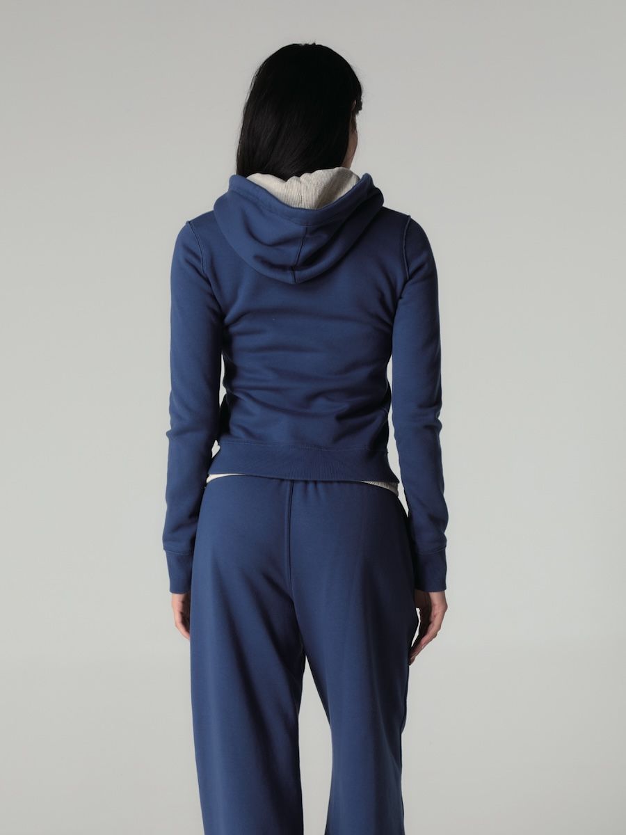 MUSINSA | GLOWNY BOLD CROP ZIP UP (BLUE)