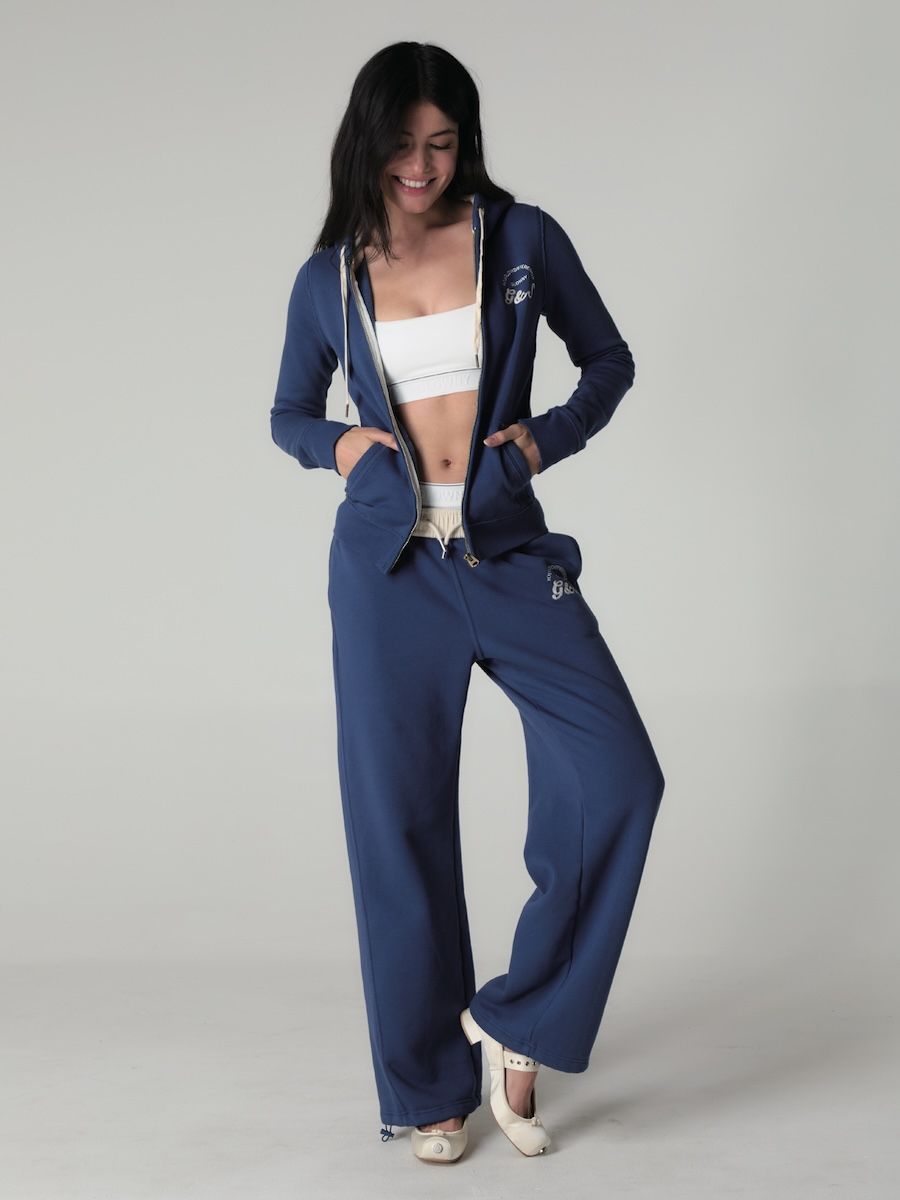 MUSINSA | GLOWNY BOLD CROP ZIP UP (BLUE)