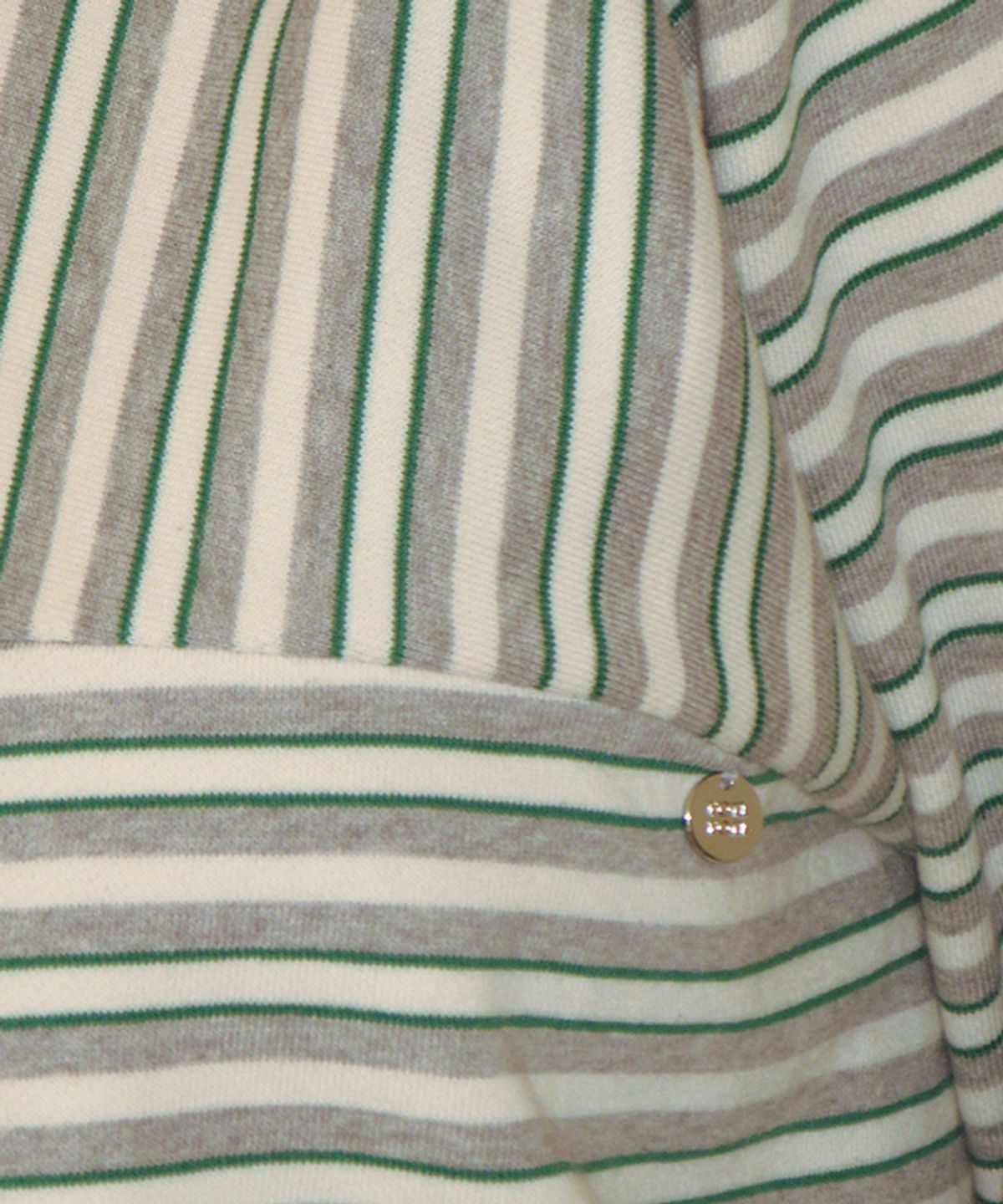 론론(RONRON) PENDANT V NECK STRIPE SWEATSHIRT GREY