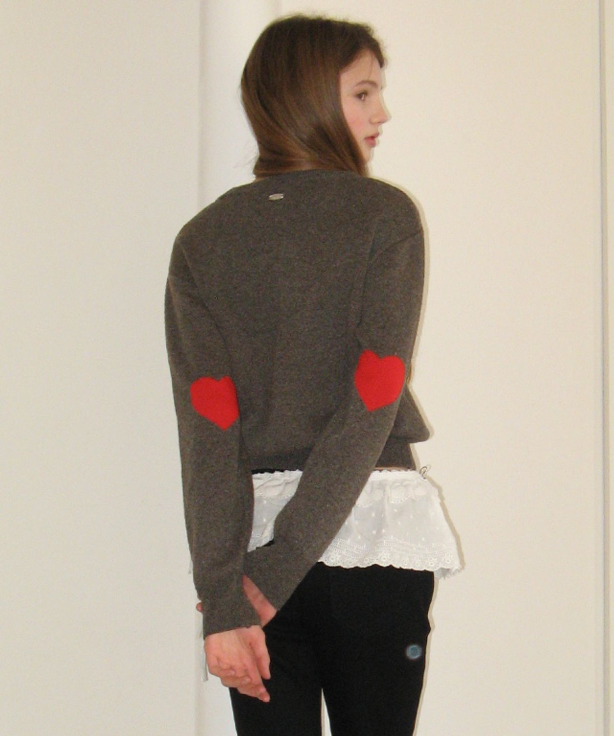 론론(RONRON) 3 HEART JACQUARD PULLOVER KNIT BROWN