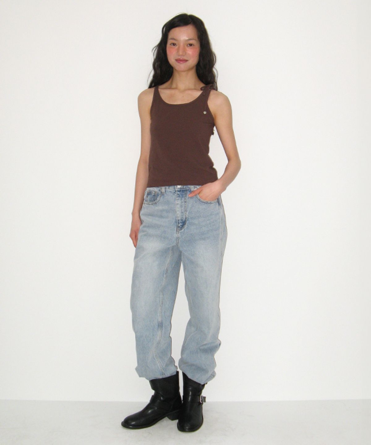 론론(RONRON) SIDE LINE STRAIGHT DENIM LIGHT BLUE