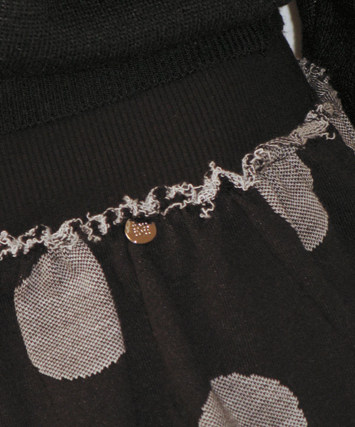 론론(RONRON) BIG DOT CANCAN RUFFLE PANTSKIRT BLACK