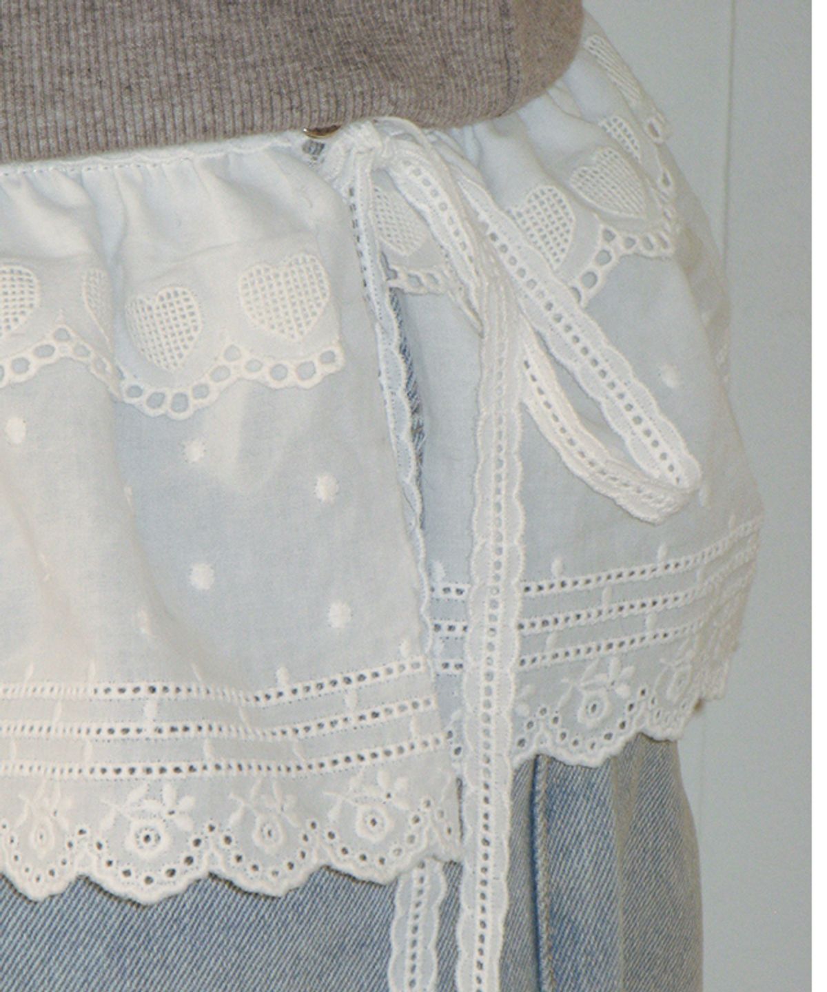 론론(RONRON) LACE LAYERED BELT WHITE