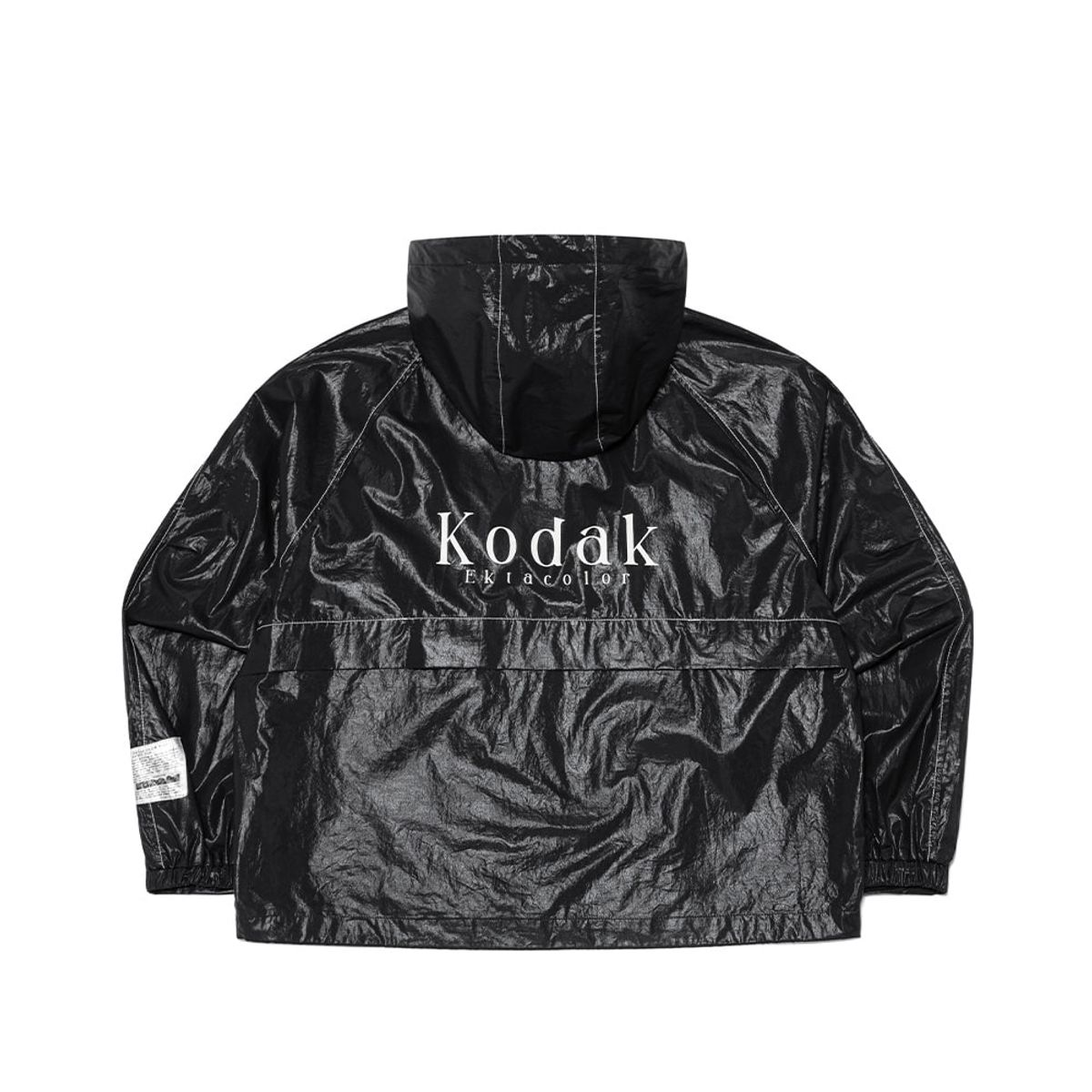 코닥(KODAK) 메일러 포켓 유광 후드 자켓 우먼 BLACK