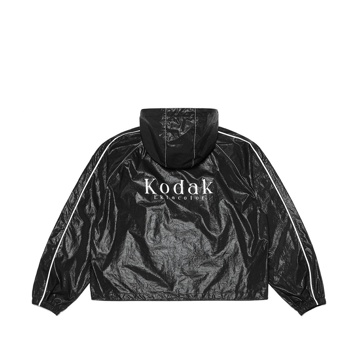 코닥(KODAK) 메일러 유광 후드 아노락 우먼 BLACK