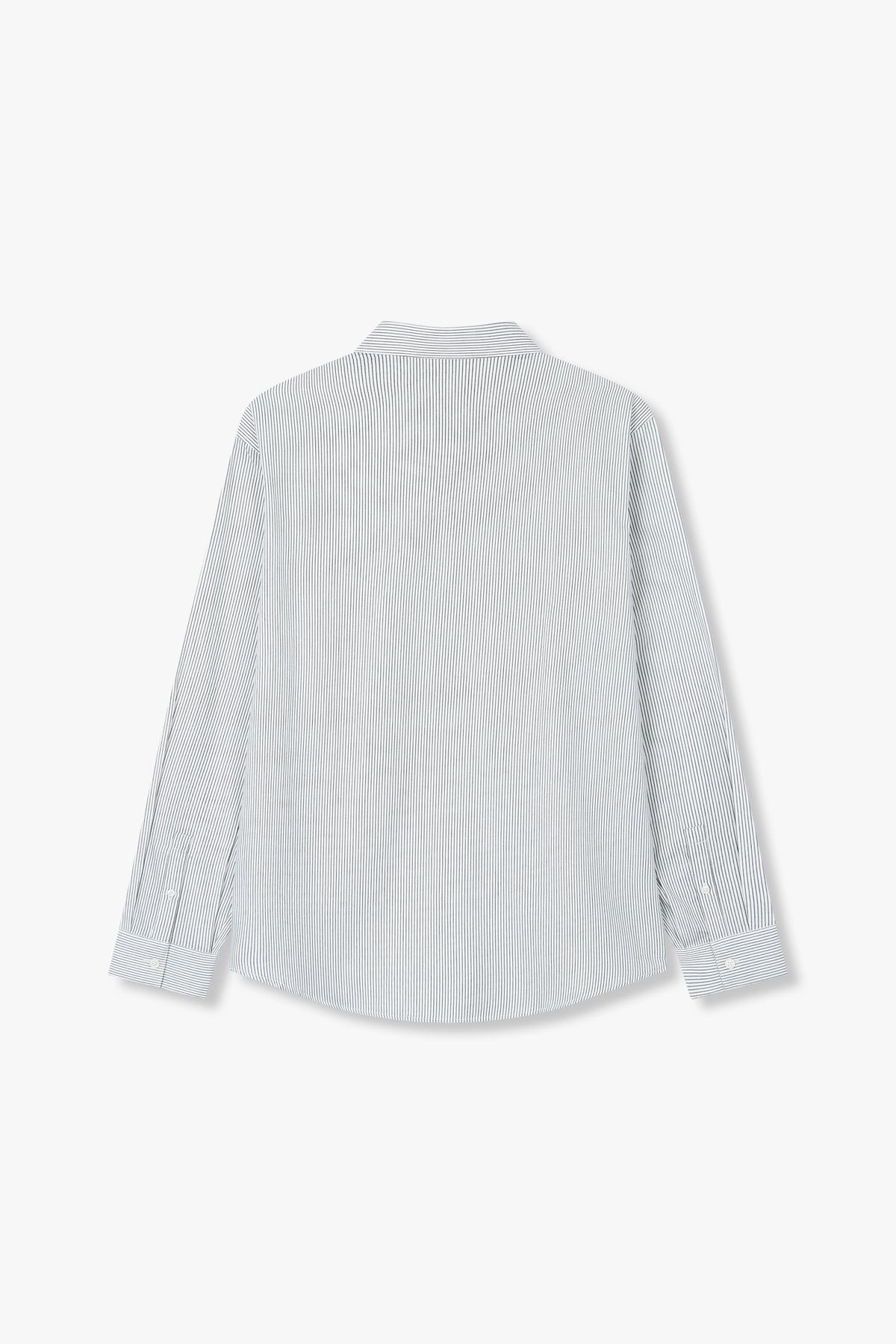 아르마니 익스체인지(ARMANI EXCHANGE) 남성 스트라이프 버튼 다운 카라 셔츠_오프 화이트 A415120004