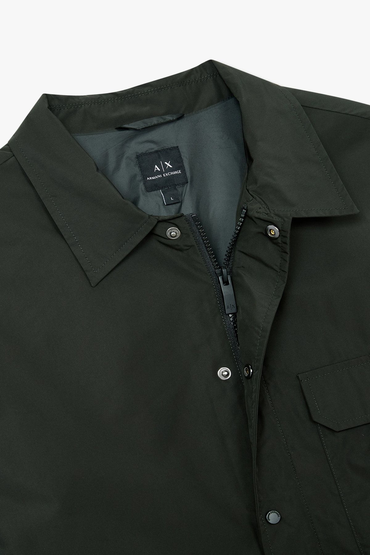 아르마니 익스체인지(ARMANI EXCHANGE) 남성 드로스트링 헴 폴리 셔츠_다크그린 A415120005