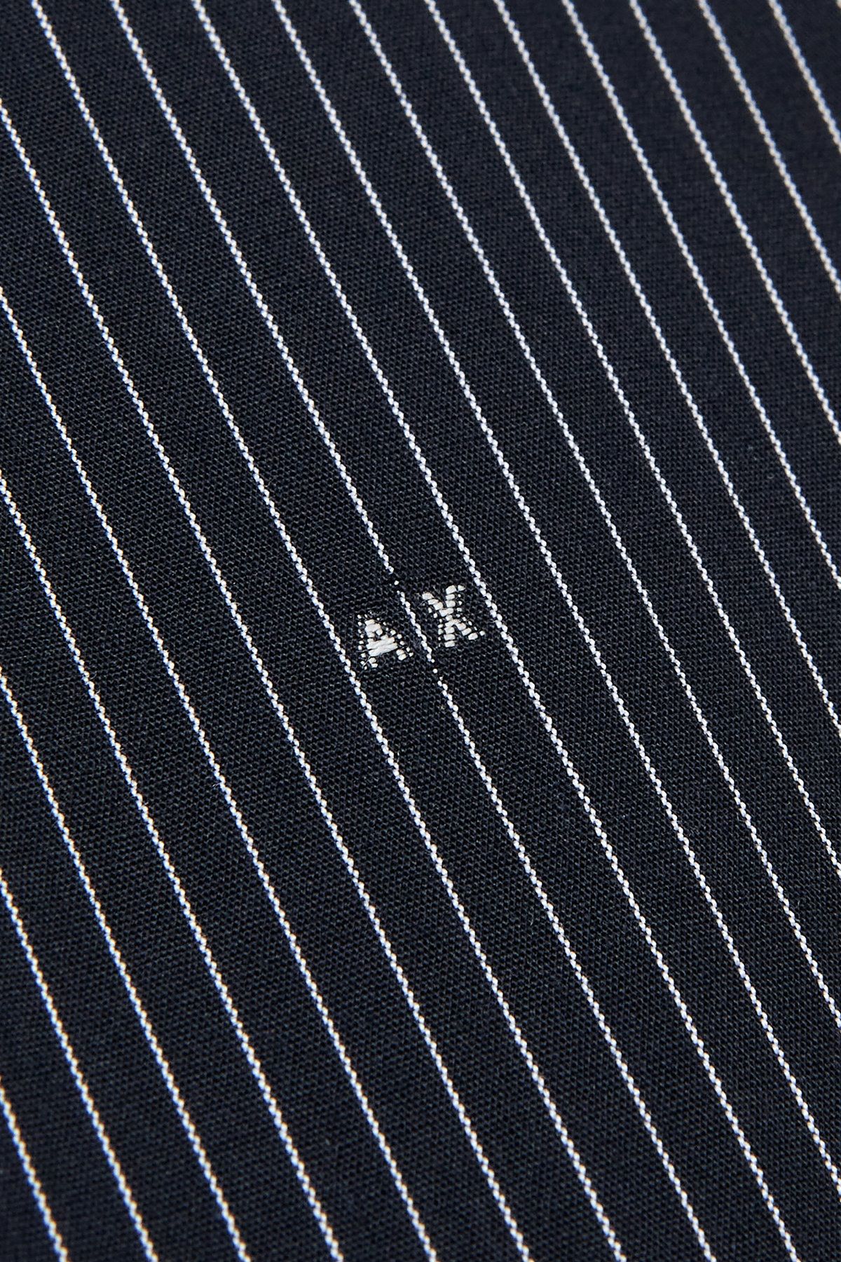 아르마니 익스체인지(ARMANI EXCHANGE) 남성 스트라이프 로고 패턴 셔츠_다크 네이비 A415120015