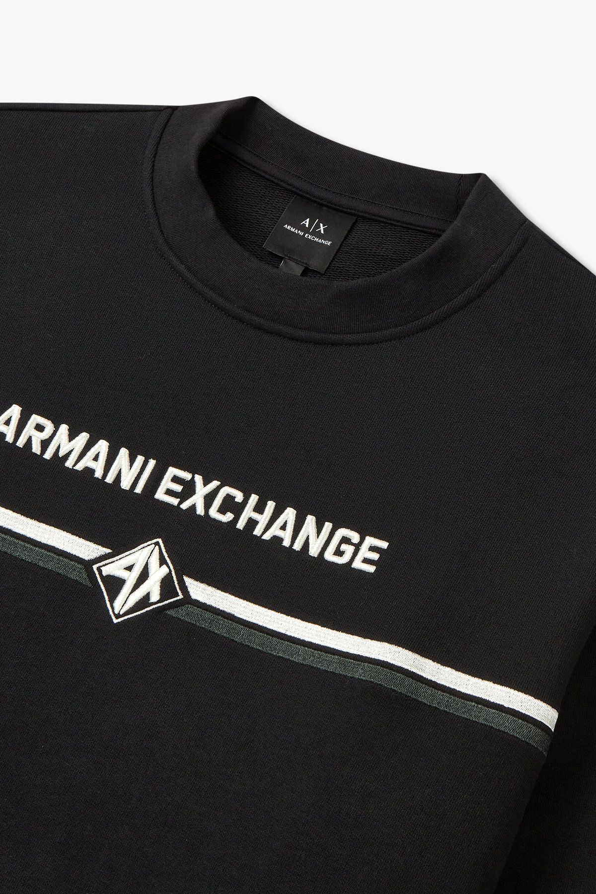 아르마니 익스체인지(ARMANI EXCHANGE) 남성 자수 로고 롱 슬리브 맨투맨_다크 네이비 A415131010
