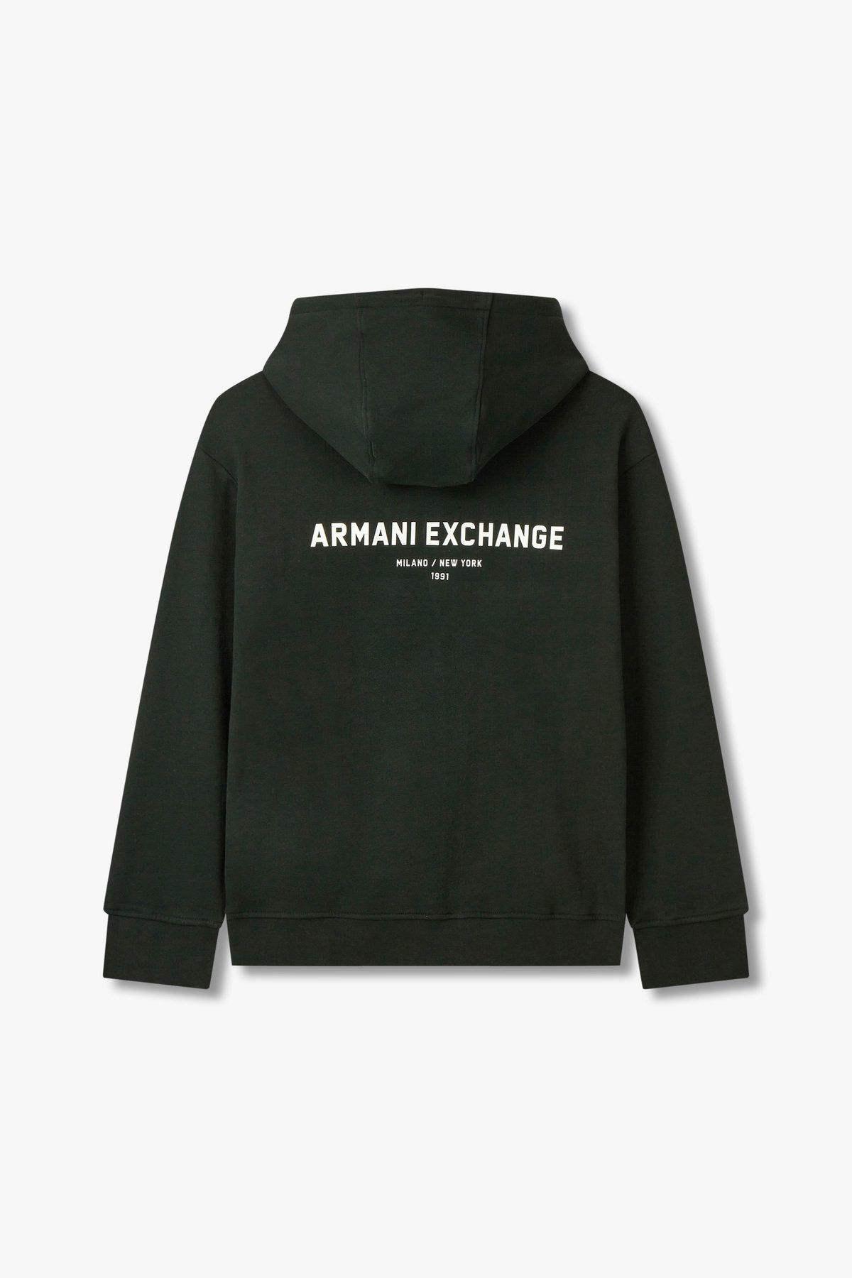 아르마니 익스체인지(ARMANI EXCHANGE) 남성 배색 로고 후디드 집업_다크 그린 A415131007