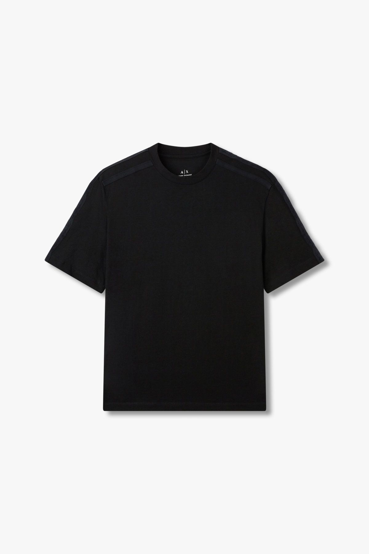 아르마니 익스체인지(ARMANI EXCHANGE) 남성 배색 트림 숏 슬리브 티셔츠_블랙 A415130003