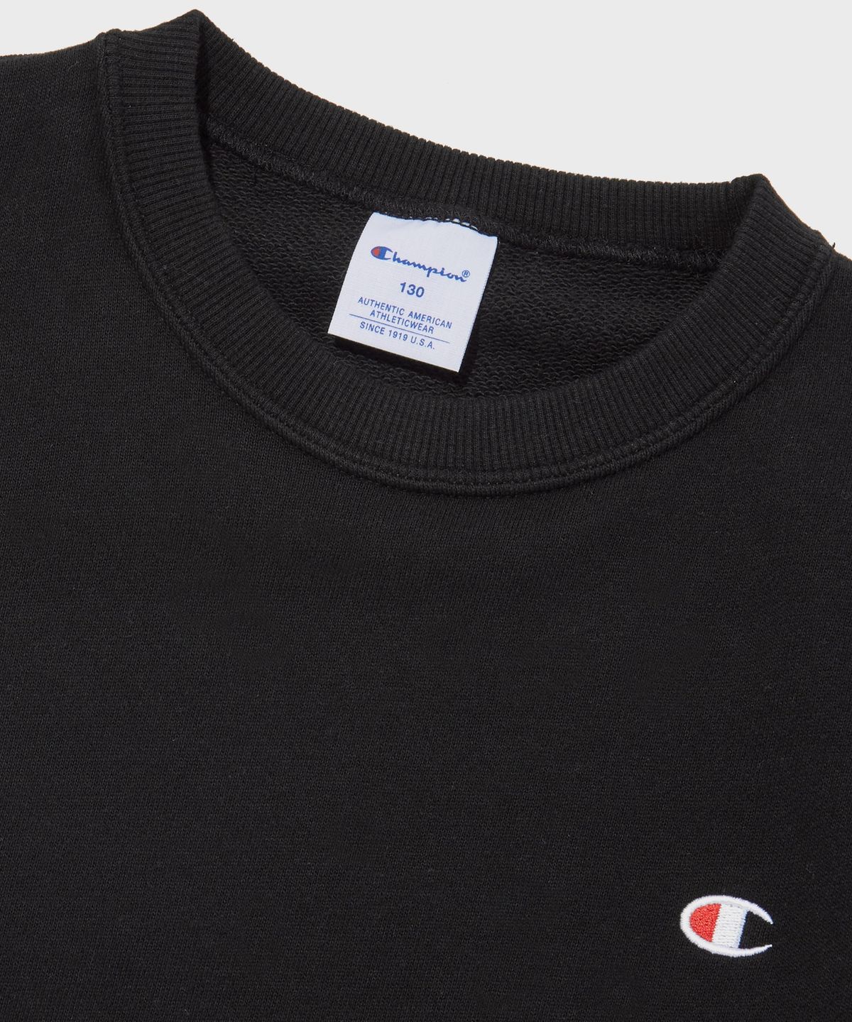 챔피온 키즈(CHAMPION KIDS) 키즈 C로고 프렌치테리 크루넥 스웨트셔츠 Black