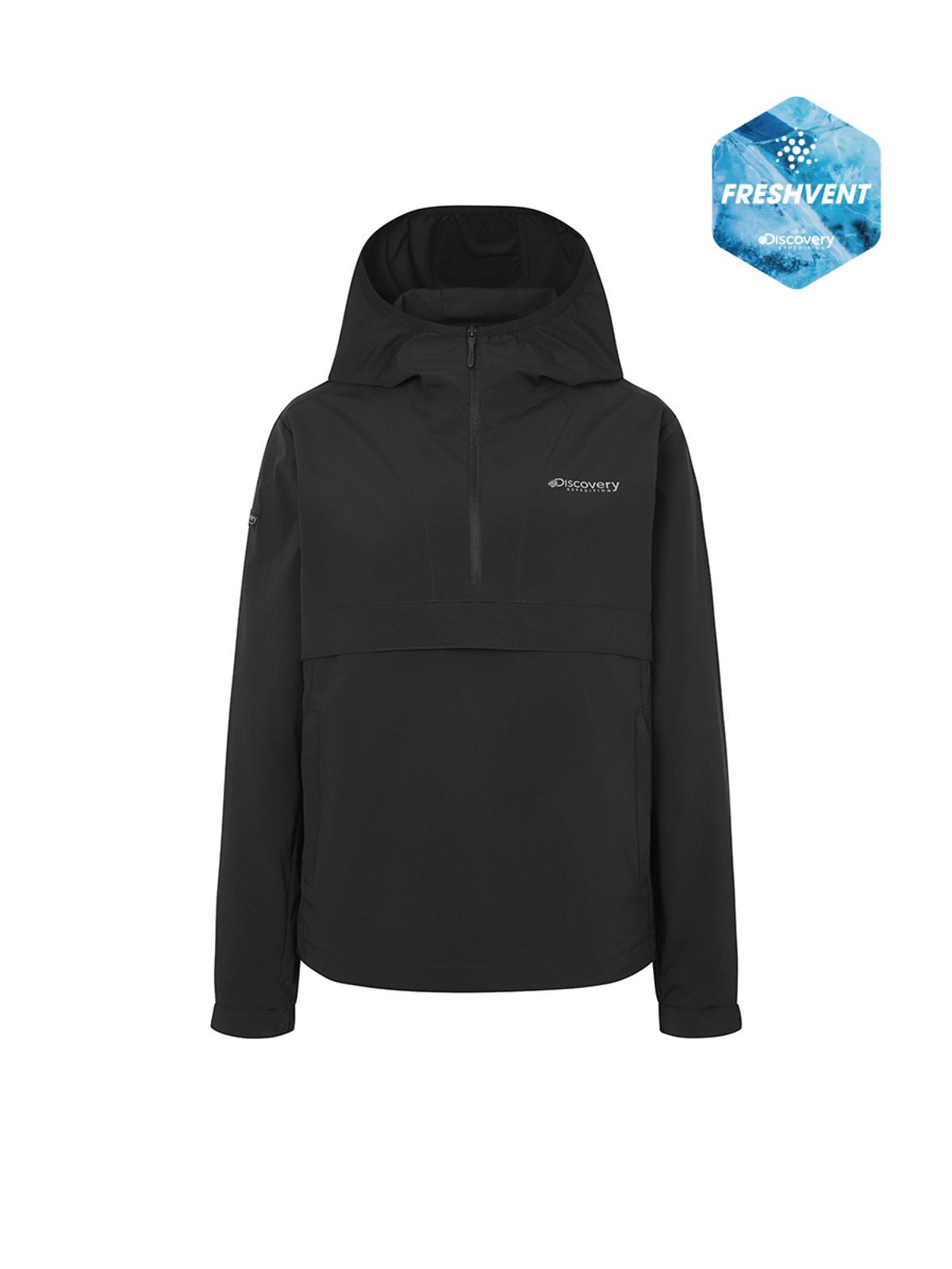 디스커버리 익스페디션(DISCOVERY EXPEDITION) 프레시벤트 여성 폴튼 경량 트레이닝 아노락 (BLACK)