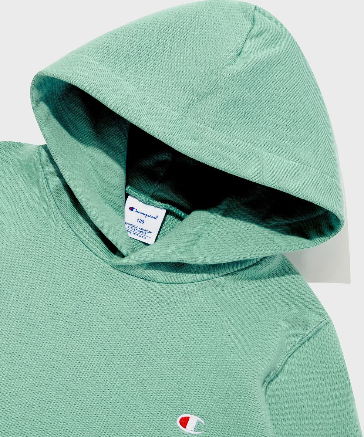 챔피온 키즈(CHAMPION KIDS) 키즈 C로고 프렌치테리 후드 티셔츠 Normal Green