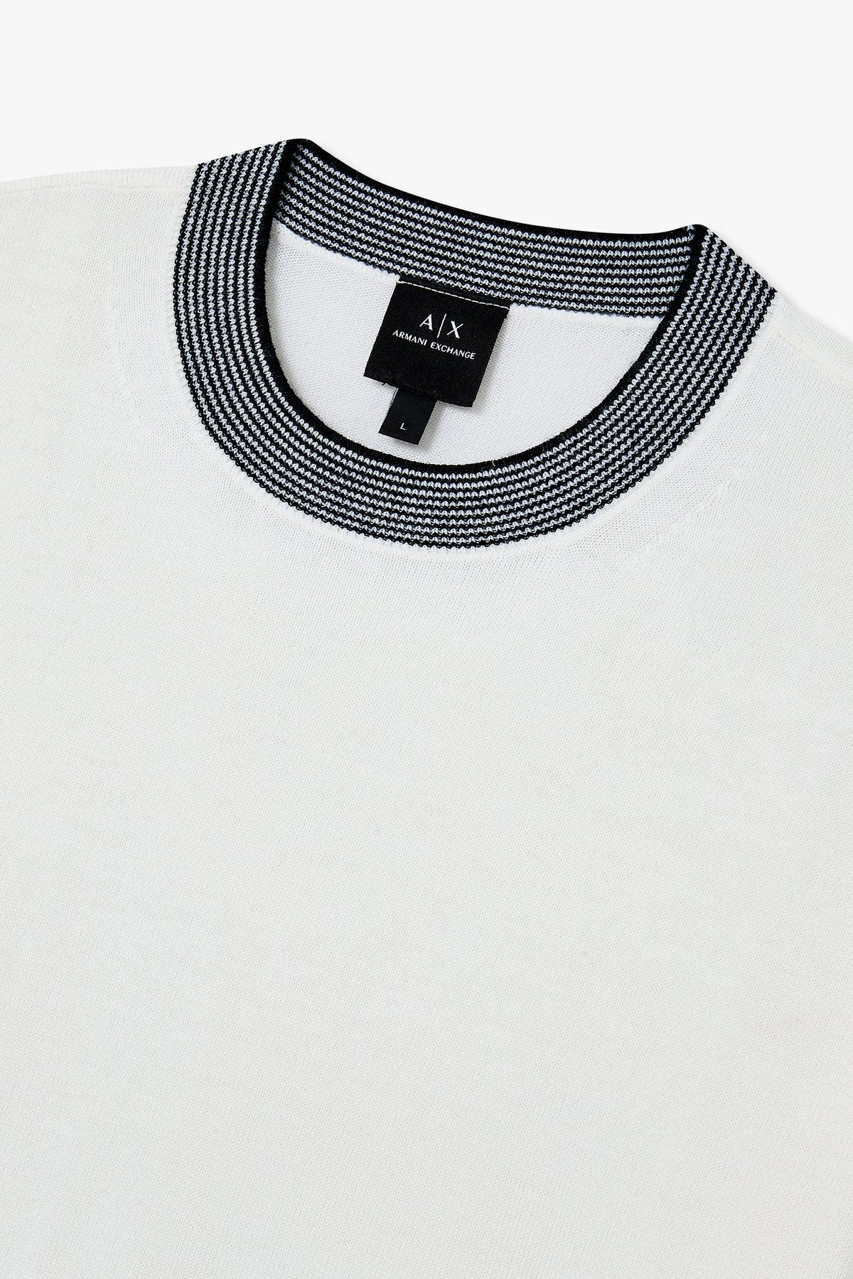아르마니 익스체인지(ARMANI EXCHANGE) 남성 울 블렌드 롱 슬리브 스웨터_오프 화이트 A415132008