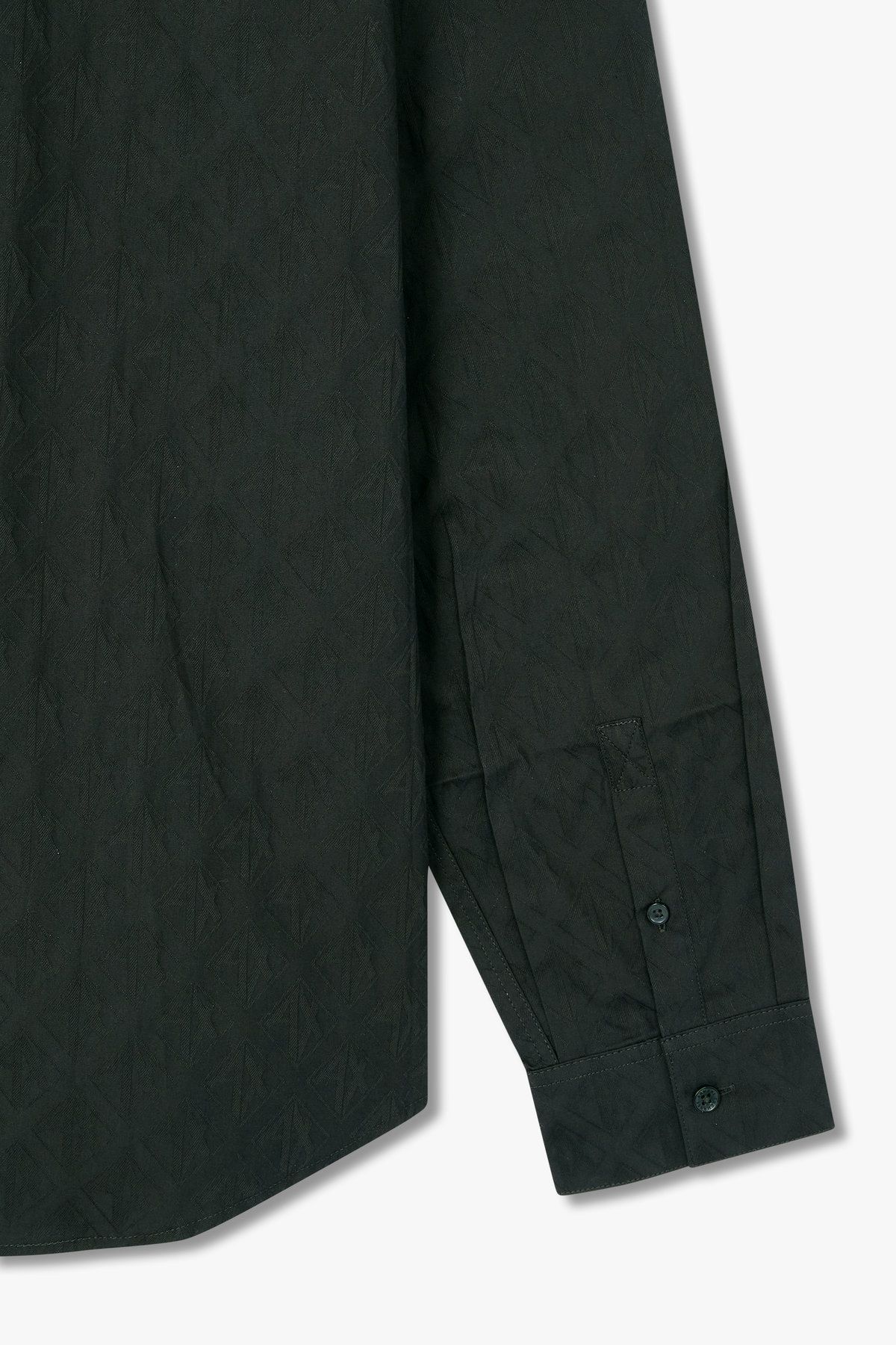 아르마니 익스체인지(ARMANI EXCHANGE) 남성 로고 패턴 코튼 셔츠_다크그린 A415120002