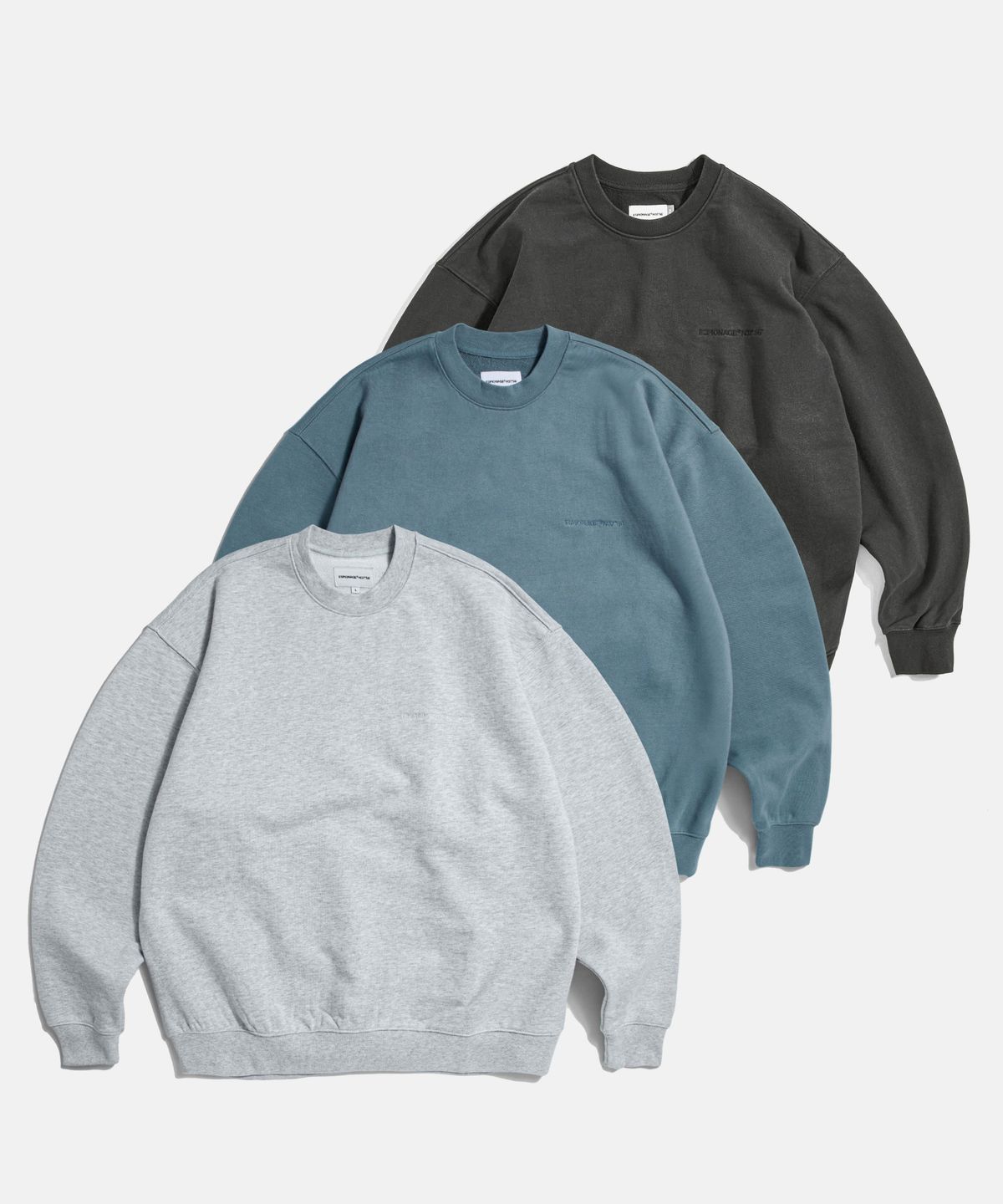 에스피오나지(ESPIONAGE) Standard Logo Heavyweight Sweatshirt Vintage Blue