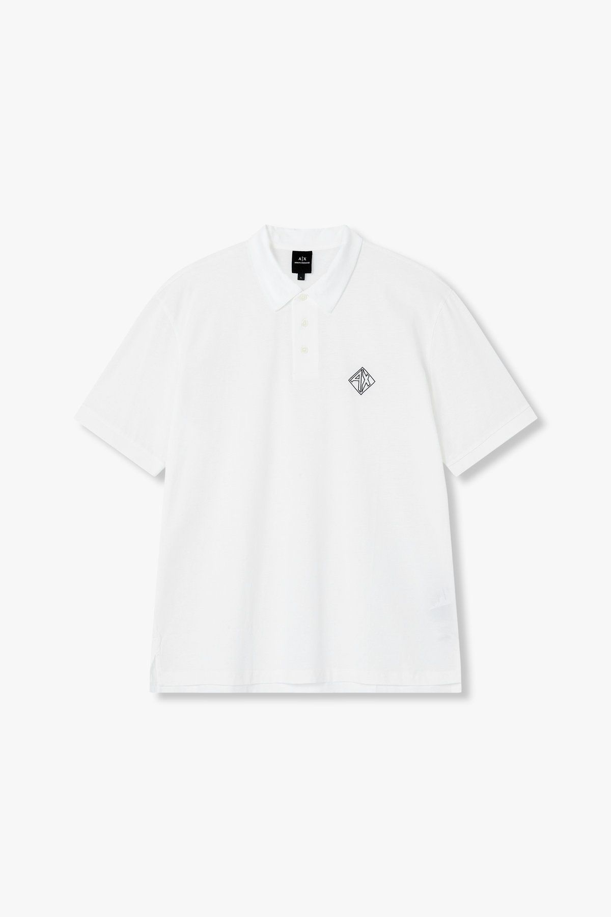 아르마니 익스체인지(ARMANI EXCHANGE) 남성 아웃 라인 로고 폴로 셔츠_오프 화이트 A415131005