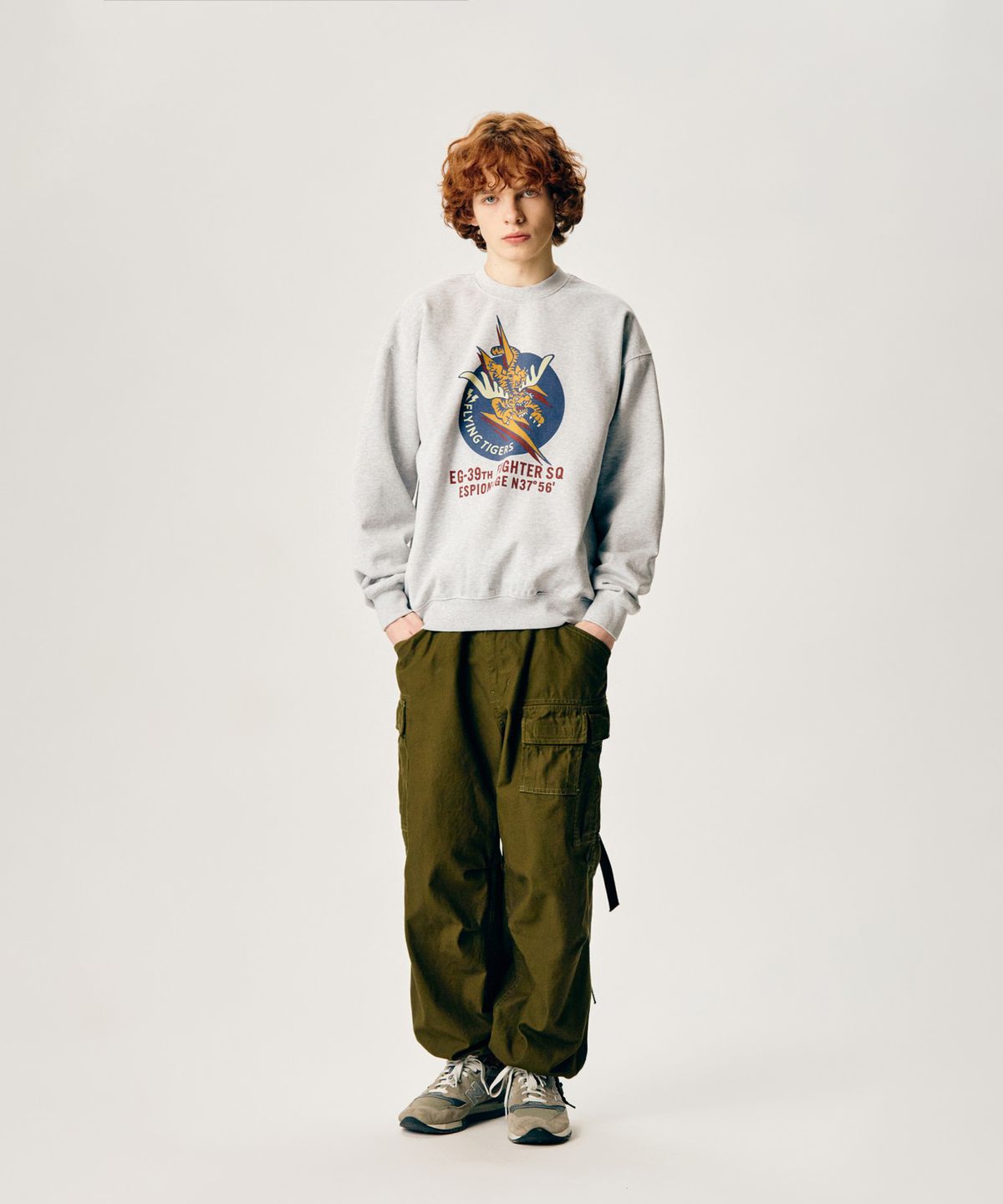 에스피오나지(ESPIONAGE) Flying Tigers Heavyweight Sweatshirt Grey