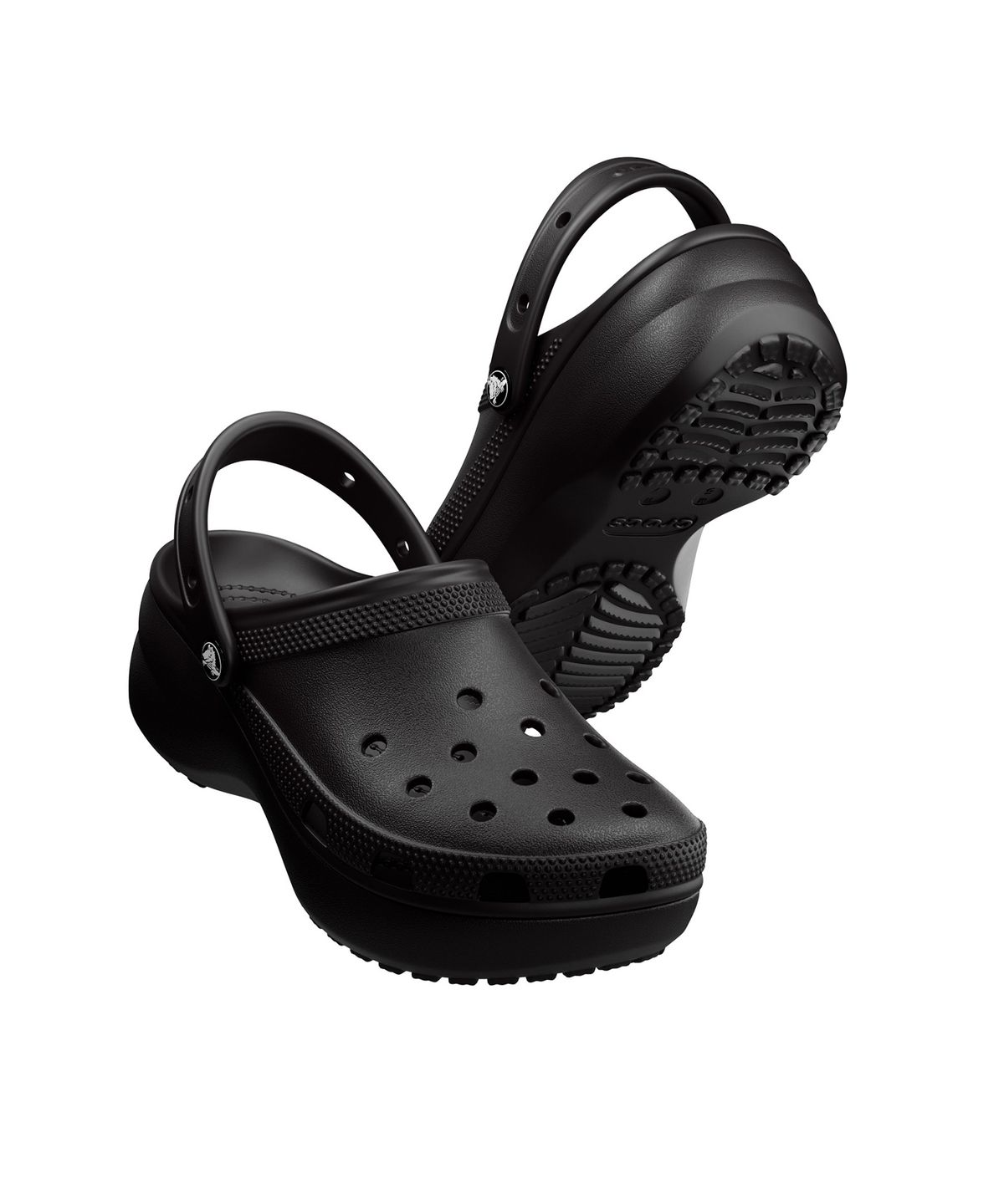 크록스(CROCS) 클래식 플랫폼 클로그 우먼 - 블랙 / 206750-001