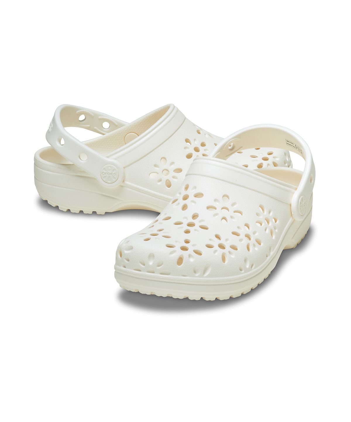 크록스(CROCS) 클래식 플로럴 컷 아웃 클로그 - 초크 / 210927-0WV